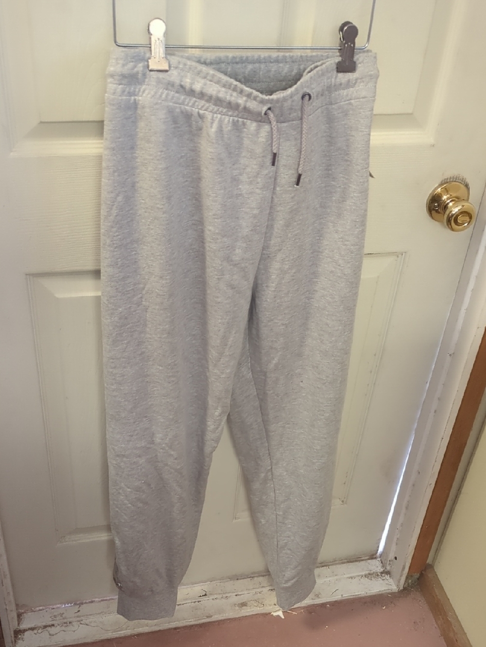 BONGO Light Gray Silver Stripe Tapered Drawstring Sweatpants Womens Plus Nwt